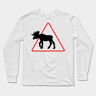 Moose crossing - scandinavia Long Sleeve T-Shirt